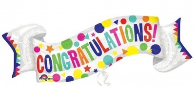 Foil Balloon - Congratulations Banner - 40"x19" Foil Balloon - Congratulations Banner - 40"x19"