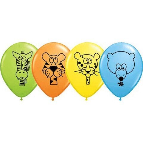 Latex Balloon-Jungle Animal Assortment-1pkg-11&quot;