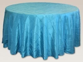 Rental-Round table Cloth-Pintuck Turquoise-120&#39;&#39;-1Day