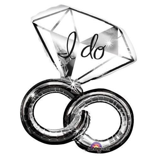 Foil Balloon-Supershape-&quot;I Do&quot; Double Rings-Silver