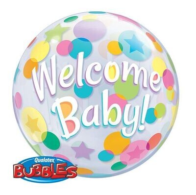 Bubble Balloon - Welcome Baby - 22&quot;