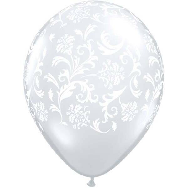 Latex Balloon-Damask Print Diamond Clear-1pkg-11&quot;
