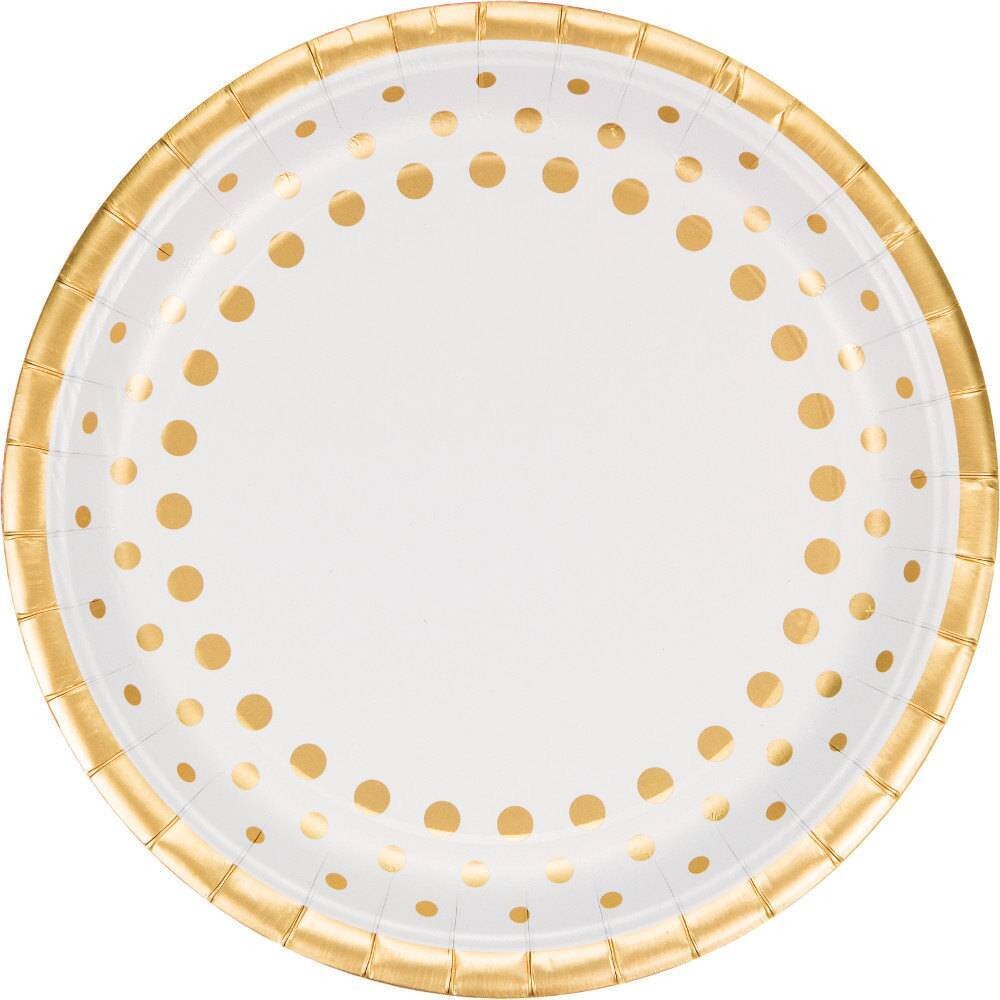 Plates-LN-Sparkle Shine Gold-8pk-Paper - Discontinued