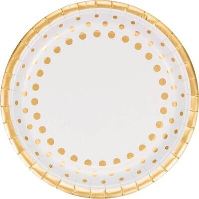 Plates-LN-Sparkle Shine Gold-8pk-Paper - Discontinued