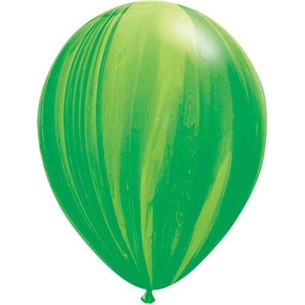 Latex Balloon-Green Rainbow SuperAgate-1pkg-11&quot;