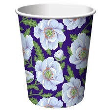 Paper Cups - Mediterranean Garden - 9oz - 8pc (Discontinued/Final Sale)