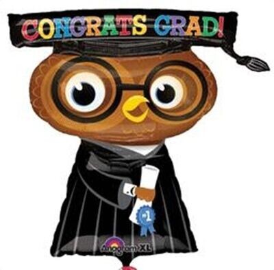Foil Balloon - Congrats Grad! Owl - 26&quot;