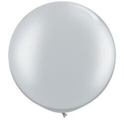 Latex Balloon-Metallic Silver-1pkg-36&quot;