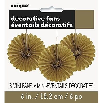 Decorative Fans Paper - Gold 6&quot;