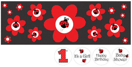 Party Banner-Plastic-Customizable-Ladybug Fancy-1pkg