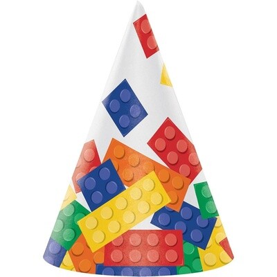 Hats - Cone - Block Party - 8pkg - Paper