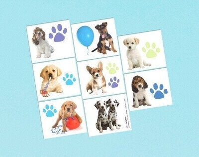 Tattoos-Party Pups-16pk