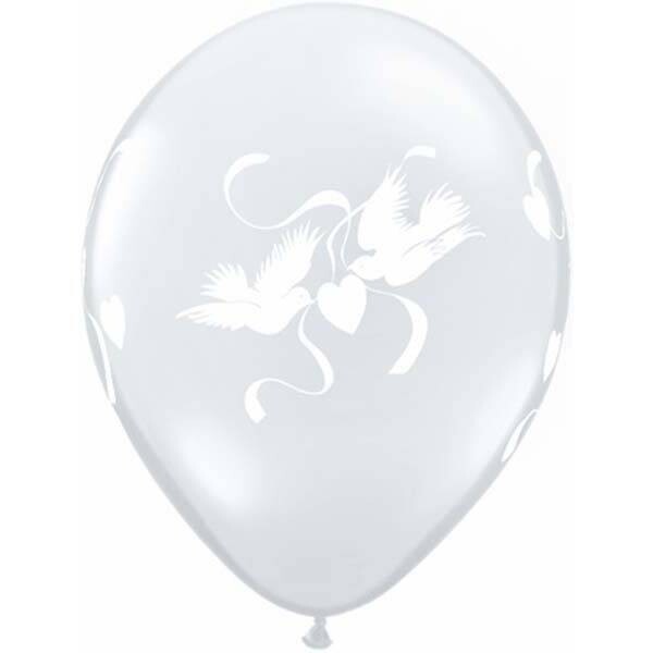 Latex Balloon-Love Doves Diamond Clear-1pkg-11&quot;