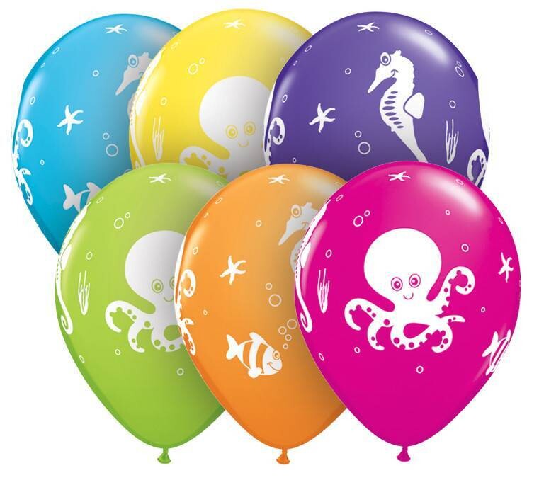 Latex Balloon-Fun Sea Creatures Assortment-1pkg-11&quot;