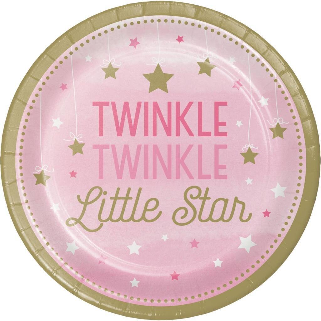Luncheon Paper Plates-Twinkle Little Star Girl