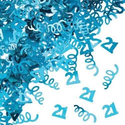 Confetti-Turquoise Age 21 Swirls