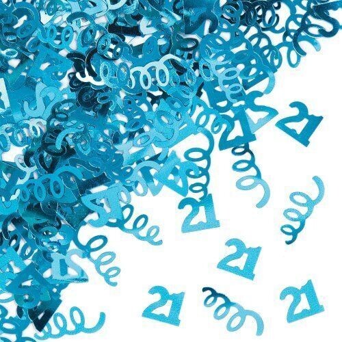 Confetti-Turquoise Age 21 Swirls