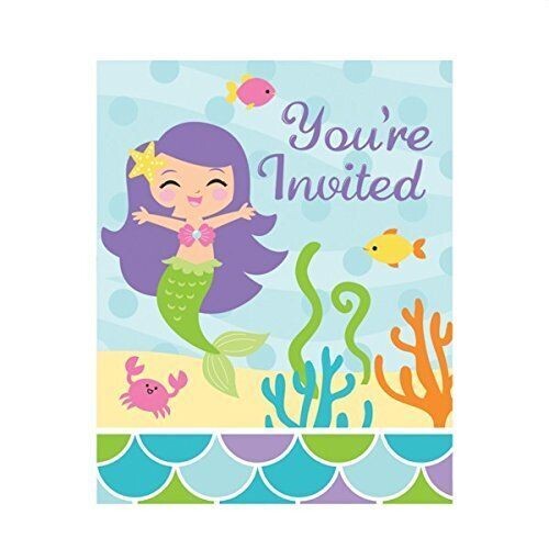 Invitations-Mermaid Friends-8pkg-5&quot;x4&quot;