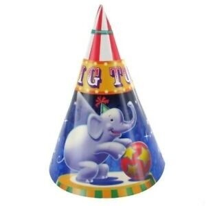 Hats-Cone-Big Top Circus-8pkg-Paper