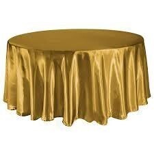 Rental-Round table Cloth-Satin Gold-120&#39;&#39;-1Day