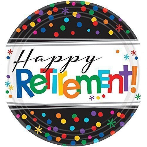 Plates-LN-Happy Retirement-8pk-Paper