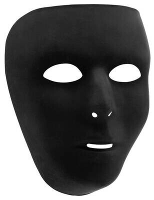 Mask - Full Face - Black - Plastic - 1pc