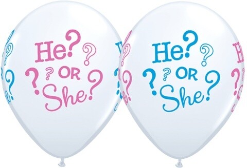 Latex Balloons - He? or She?- Without Helium- 11"