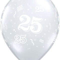 Latex Balloon-25 A Round Silver-1pkg-11&quot;