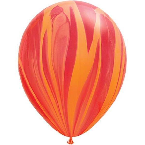 Latex Balloon-Red Orange Rainbow SuperAgate-1pkg-11&quot;