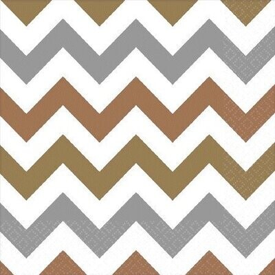 Luncheon Napkins-Gold/Silver/Bronze Chevron