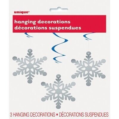 3 Hanging Snowflakes Decorations