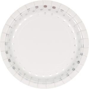 Plates-BEV-Sparkle Shine Silver-8pk-Paper - Discontinued