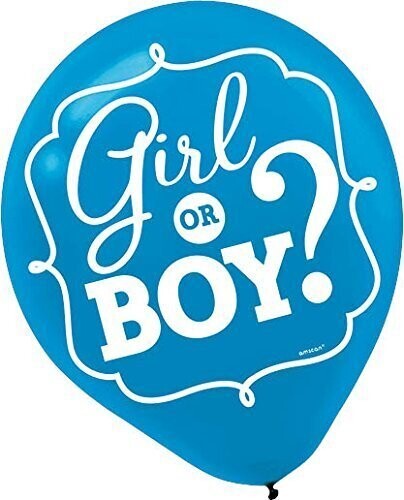 12&quot; Balloons - Pink / Blue - Gender Reveal - Baby Shower - 15pcs