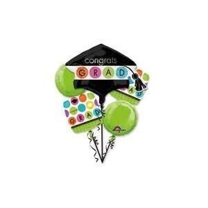 Foil Balloon Bouquet - Congrats Grad - 5 balloons