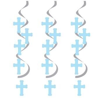 Swirl Decor-Blue Cross-24&#39;&#39;-4pk (Seasonal)