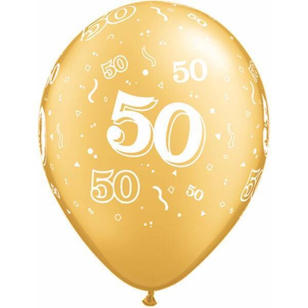 Latex Balloon-50 A Round Gold-1pkg-11&quot;