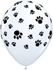 Latex Balloon-Paw Prints A Round-1pkg-11&quot;