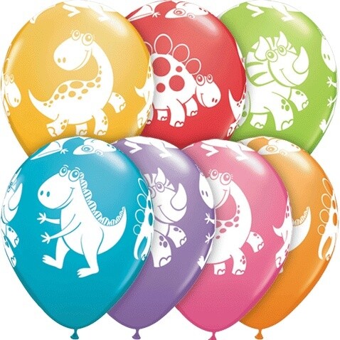 Latex Balloon-Cute &amp; Cuddly Dinosaurs Assortment-1pkg-11&quot;