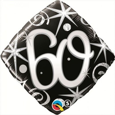 Foil Balloon - 60th Birthday Elegant Sparkles &amp; Swilrs - 18&quot;