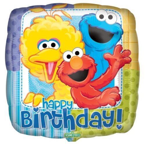 Foil Balloon - Happy Birthday - Sesame Street - 18&quot;
