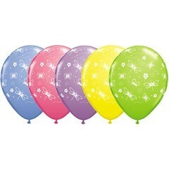 Latex Balloon-Butterflies &amp; Dragonflies A Round Assortment-1pkg-11&quot;