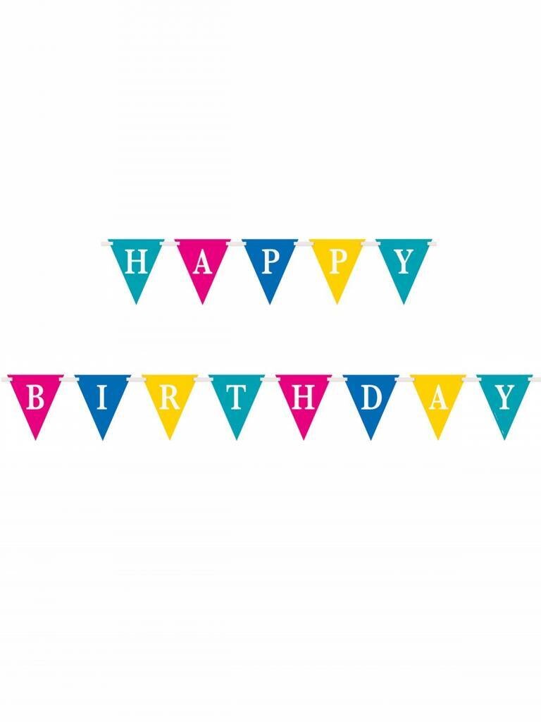 Flag Banner-Confetti Cake Birthday