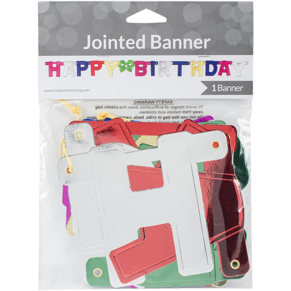 Jointed Banner - Happy Birthday - 1pkg - 4.75ft