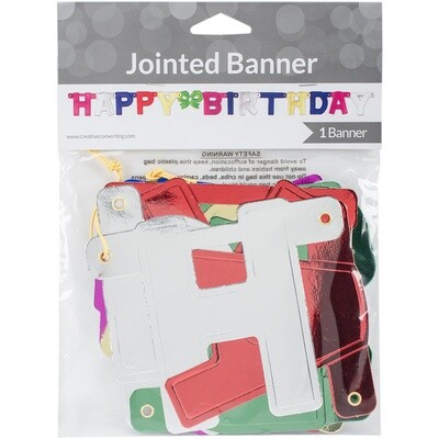 Jointed Banner - Happy Birthday - 1pkg - 4.75ft