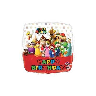 Foil Balloon - Super Mario Happy Birthday 17&quot;