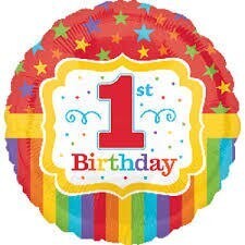Foil Balloon - 1st Birthday - 17&quot;