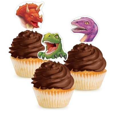 Cupcake Toppers-Dino Blast-12pkg