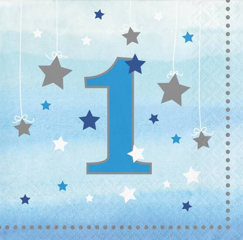 Beverage Napkins-One Little Star Boy-First Birthday-Final Sale