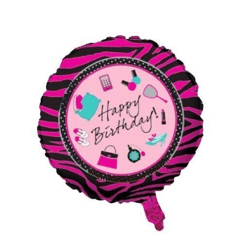 Foil Balloon - Happy Birthday - Shoes/Makeup - 18&quot;
