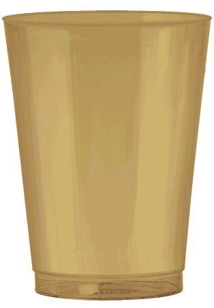 Plastic Clear Gold Glasses-10oz-72pk